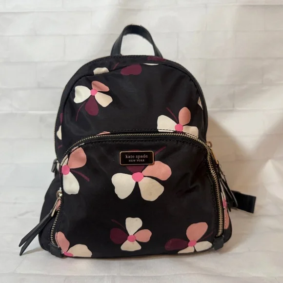 Kate Spade Black Floral Women's Backpack - Picture 1 of 10
